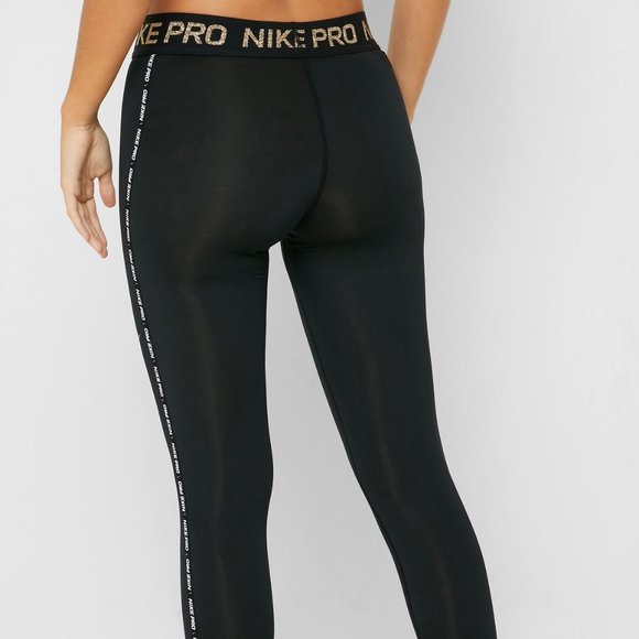 Nike pro warm gold metallic full length leggings size small - Picture 4 of 12
